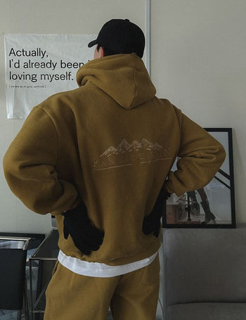 MOUNTAIN Fleece-lined Hooded Jogger Set (4 colors)