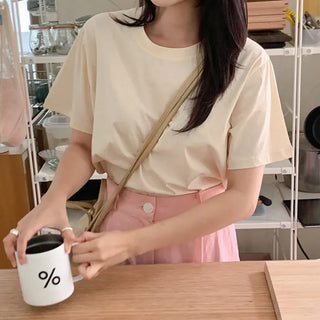 Cotton short-sleeved T-shirt