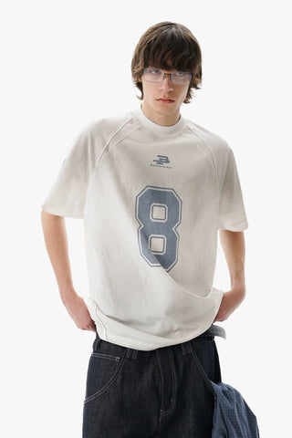 [MASONPRINCE] Combed Cotton No.8 Jersey T-Shirt