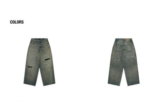 [MASONPRINCE] Repaired Washed Baggy Jeans