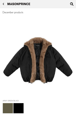 MASONPRINCE Faux Fur Down High-Neck Jacket