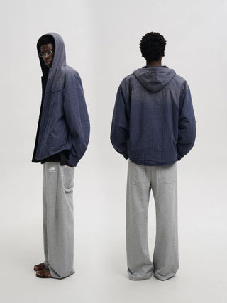 [MASONPRINCE] Plaid Wool Fleece Hooded Jacket