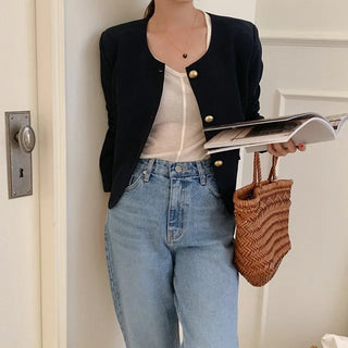 Button-down short jacket