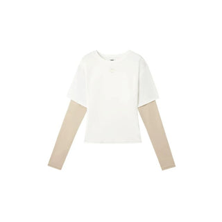 [NOTAWEAR] Layered Long Sleeve Cotton Blend  Tee