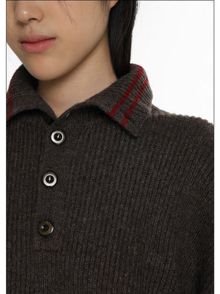 MASONPRINCE Stand Collar Knit Sweater