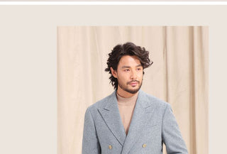 [CULTUM] Wool Blend Peak Lapel Suit Set