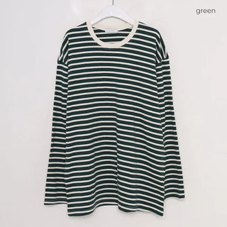Simple two-tone striped T-shirt