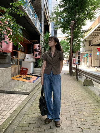 Summer wide denim pants