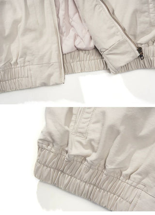 [Monterest] Washed Cotton Work Jacket with Leather Collar