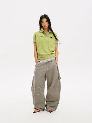 [MASONPRINCE] Multi-Pocket Splatter Work Pants