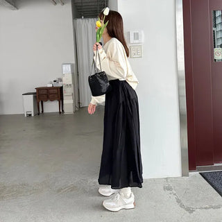 Shirred long skirt