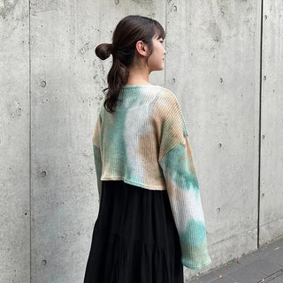 Tie-dye cropped knit