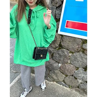 Oversized knit hoodie