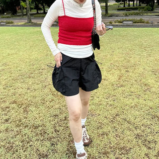 Side pocket nylon shorts