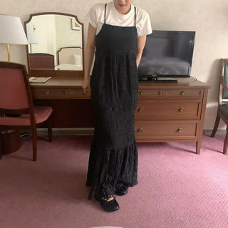 Back Ribbon Camisole Long Dress