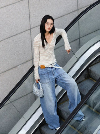 [NOTAWEAR] Wool V-Neck Slim Fit Knit Top