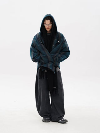 [MASONPRINCE] Plaid Hooded Padded Jacket