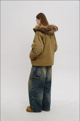 [MASONPRINCE] Fur-Collar Padded Parka Jacket