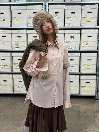 [NeverSeez] Lustrous Cotton Blend Shirt