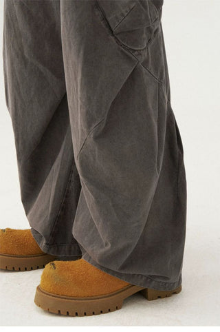 [Monterest] Washed Cotton Pleated Wide Leg Pants