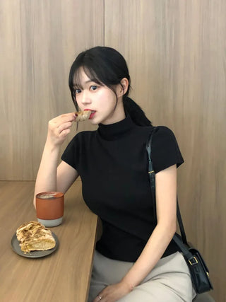 [5 colors] Half-Turtleneck Knit