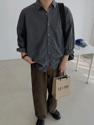 Luel Nylon Pigment Oversized Shirt