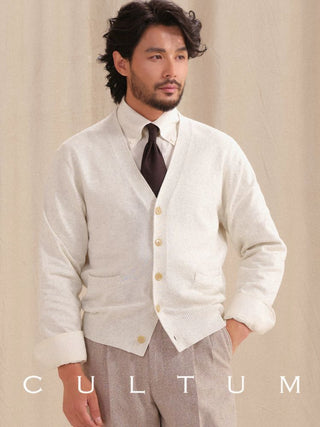 [CULTUM] V-Neck Cashmere Blend Cardigan