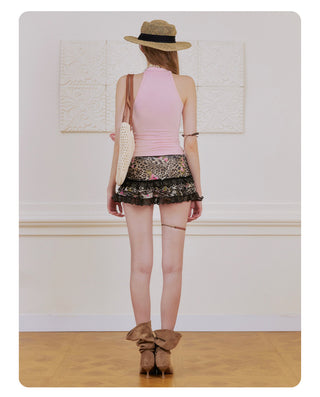 [NECY] Pink Halterneck Slim Sleeveless