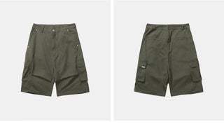 [Monterest] Washed Cotton Cropped Cargo Shorts