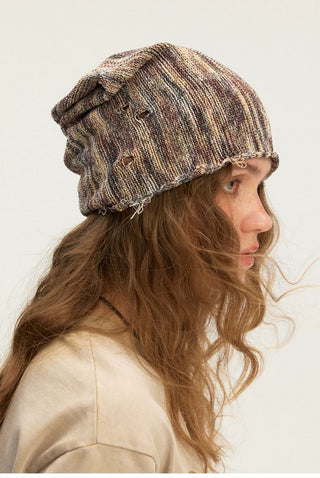 [Monterest] Starfish Print Distressed Knit Beanie