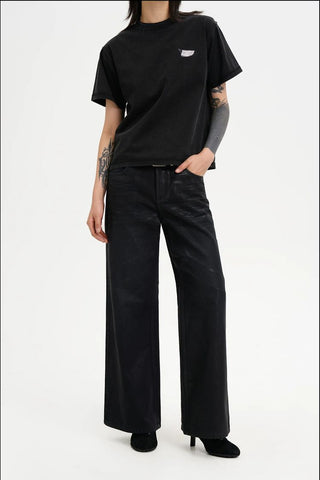 [MASONPRINCE] Black Waxed Coated Denim Jeans