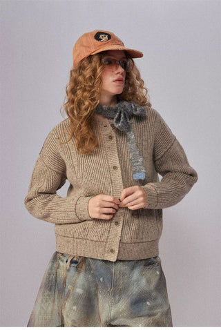 [Monterest] Speckled Yarn Narrow Knit Scarf