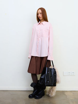 [NeverSeez] Lustrous Cotton Blend Shirt