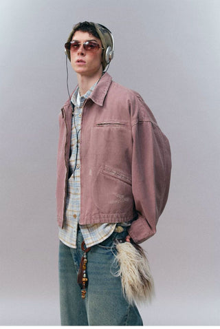 [Monterest] Washed Distressed Work Jacket