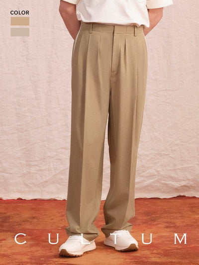 [CULTUM] Pleated Relaxed Trousers