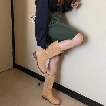 Suede half boots