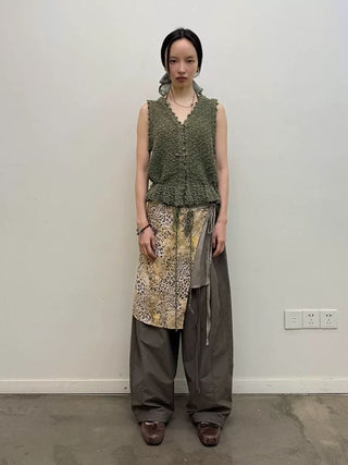 [NEVERSEEZ] Quick-Dry Wide Leg Parachute Pants