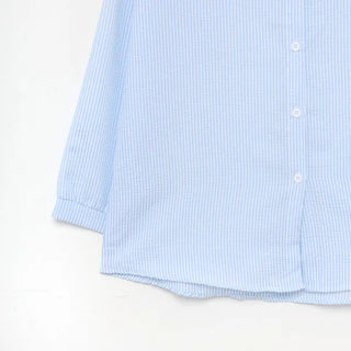 Cotton waffle striped shirt