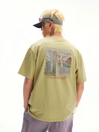 [Monterest] Washed Forest Print Relaxed Fit Tee