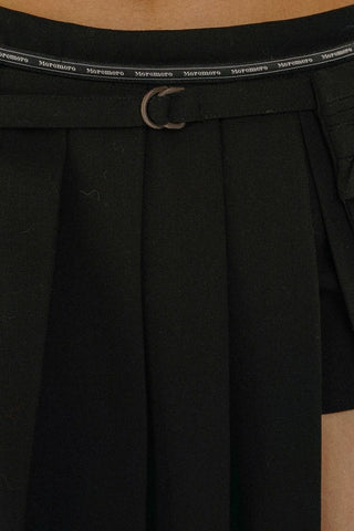 [Moromoro2] Ribbon Slit Pleated Skirt