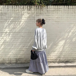 Checked cantan skirt