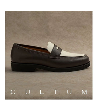 [CULTUM] Two-Tone Leather Penny Loafers