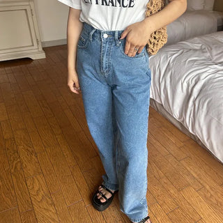 Heart-patterned denim pants