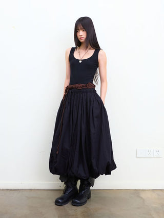 [NeverSeez] Strappy Spliced Midi Dress