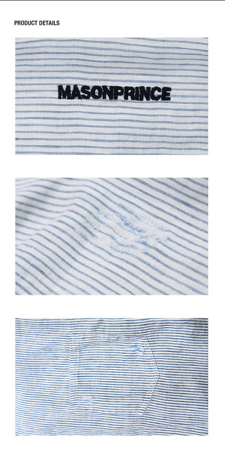 MASONPRINCE Linen Washed Striped Shirt