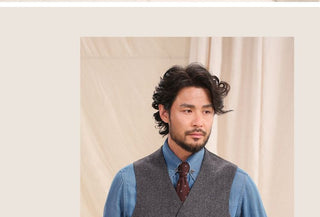 [CULTUM] Herringbone Wool Blend Suit Vest