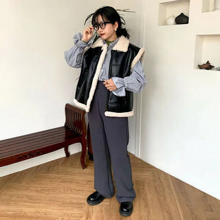 Wide-button slacks