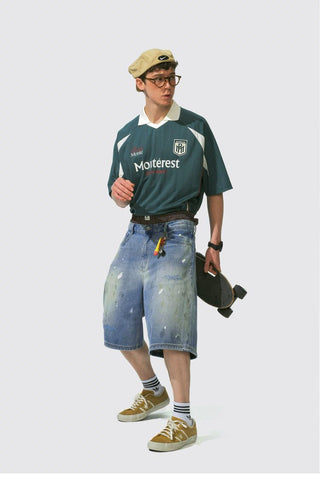 [Monterest] Paint Splatter Distressed Denim Shorts