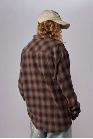 [Monterest] Oversized Yarn-Dyed Plaid Shirt