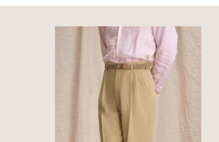 [CULTUM] Double Pleat Straight Leg Trousers